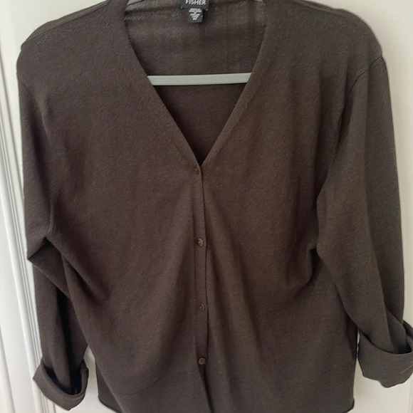 Eileen Fisher Sweaters - Eileen Fisher Brown button down sweater cardigan size M